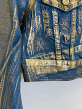 Load image into Gallery viewer, Metallic Denim Trucker Jacket (NWT, orig.~$400)
