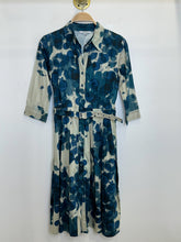 Load image into Gallery viewer, Abstract Dot Print Long Sleeve Button Front Midi Shirt Dress
