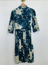 Load image into Gallery viewer, Abstract Dot Print Long Sleeve Button Front Midi Shirt Dress
