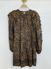 Load image into Gallery viewer, Mosaic Floral Tiered Balloon Sleeve Knee-Length Dress
