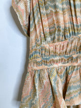 Load image into Gallery viewer, Bendetta Silk Marbled Flutter Sleeve Midi Dress with Peplum (orig. $750)

