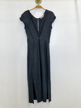 Load image into Gallery viewer, Linen Raw Hem V-Neck Button Front Detail Midi Dress (orig. ~$340)

