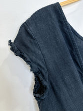 Load image into Gallery viewer, Linen Raw Hem V-Neck Button Front Detail Midi Dress (orig. ~$340)
