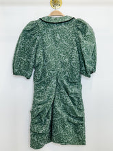 Load image into Gallery viewer, Jacquard Organza Floral Mini Dress with Oversized Collar
