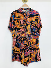Load image into Gallery viewer, Linen Croc Print Short Sleeve Romper
