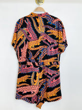 Load image into Gallery viewer, Linen Croc Print Short Sleeve Romper
