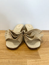 Load image into Gallery viewer, Brigitte Ruffled Raffia Block Heel Mules (NEW, orig. $315)
