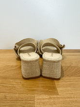 Load image into Gallery viewer, Brigitte Ruffled Raffia Block Heel Mules (NEW, orig. $315)
