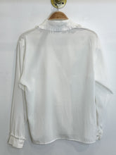 Load image into Gallery viewer, Double Breasted Long Sleeve Blouse with Ruffled Trim
