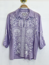 Load image into Gallery viewer, Orla Embroidered Windowpane Plaid 3/4 Sleeve V-Neck Shirt (orig. $215)
