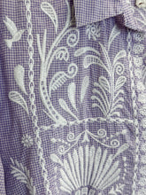 Load image into Gallery viewer, Orla Embroidered Windowpane Plaid 3/4 Sleeve V-Neck Shirt (orig. $215)
