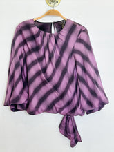 Load image into Gallery viewer, Plaid Silk 3/4 Sleeve Shirt with Tie Waist

