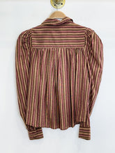 Load image into Gallery viewer, Harper Striped Cotton Long Puff Sleeve Button Up Shirt (orig. $350)

