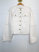 Load image into Gallery viewer, Cocoon-Sleeve Collarless Denim Lady Jacket (NWT, orig. $128)
