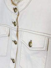 Load image into Gallery viewer, Cocoon-Sleeve Collarless Denim Lady Jacket (NWT, orig. $128)
