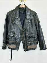 Load image into Gallery viewer, Calf Leather Moto Jacket with Front Pocket Accents (missing hood)
