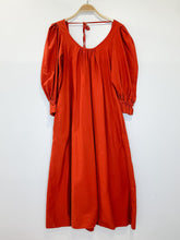 Load image into Gallery viewer, Epsilon Ursae Puff Sleeve Scoop Back Loose Canvas Dress (orig. $250)
