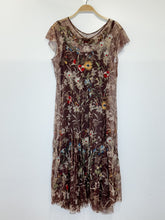 Load image into Gallery viewer, Peacock + Floral Embroidered Mesh Maxi Dress w/ Slip (orig. $575)
