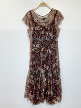 Load image into Gallery viewer, Peacock + Floral Embroidered Mesh Maxi Dress w/ Slip (orig. $575)
