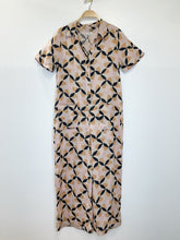 Load image into Gallery viewer, Abstract Print Linen Short Sleeve Jumpsuit
