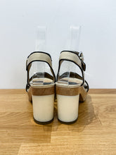 Load image into Gallery viewer, Leather Wooden Block Heel Sandals
