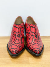Load image into Gallery viewer, Rylee Python Embossed Leather Ankle Bootie
