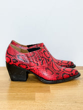 Load image into Gallery viewer, Rylee Python Embossed Leather Ankle Bootie
