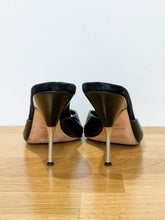 Load image into Gallery viewer, Vintage Leather Mule Metallic Heels
