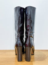 Load image into Gallery viewer, Patent Leather Square Toe Heeled Boots (NEW)
