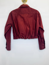 Load image into Gallery viewer, Cropped Long Sleeve Button Up Shirt with Twisted Waistband
