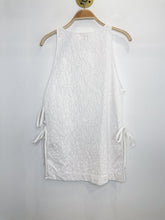 Load image into Gallery viewer, Fish Patterned Eyelet Cotton Sleeveless Beaded Tie-Side Tunic Top

