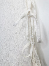 Load image into Gallery viewer, Fish Patterned Eyelet Cotton Sleeveless Beaded Tie-Side Tunic Top
