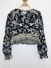 Load image into Gallery viewer, Tropical Bird Print Cropped Long Sleeve Top (orig. $150)

