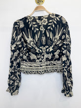 Load image into Gallery viewer, Tropical Bird Print Cropped Long Sleeve Top (orig. $150)
