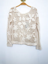 Load image into Gallery viewer, Floral Crochet Button-Back Sweater (NWT, orig. $168)
