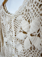Load image into Gallery viewer, Floral Crochet Button-Back Sweater (NWT, orig. $168)
