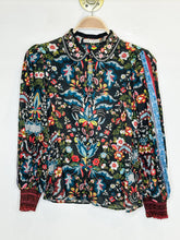 Load image into Gallery viewer, Multi Floral Long Sleeve Button Up Blouse with Peter Pan Collar
