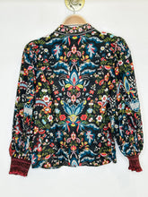 Load image into Gallery viewer, Multi Floral Long Sleeve Button Up Blouse with Peter Pan Collar
