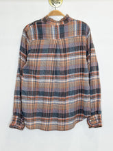 Load image into Gallery viewer, Long Sleeve Plaid Half Button Ruffled Collar Shirt
