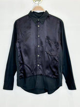 Load image into Gallery viewer, Cotton Long Sleeve Satin Paneled Button Up Shirt
