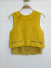 Load image into Gallery viewer, Wool-Mohair Blend Sweater Vest with Zipper Details and Silky Underlay
