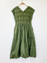 Load image into Gallery viewer, Cotton Cap Sleeve Pleated Top Bubble Midi Dress (orig. $395)
