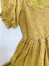 Load image into Gallery viewer, Organic Cotton Tiered Mini Dress with Puff Sleeves
