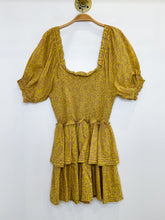Load image into Gallery viewer, Organic Cotton Tiered Mini Dress with Puff Sleeves
