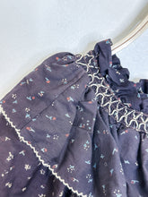 Load image into Gallery viewer, Macy Balloon Sleeve Contrast Embroidered Ruffle Collar Knee Length Dress
