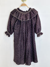 Load image into Gallery viewer, Macy Balloon Sleeve Contrast Embroidered Ruffle Collar Knee Length Dress

