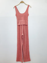 Load image into Gallery viewer, Knit Ribbed Tie Waist Sleeveless Jumpsuit
