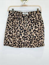 Load image into Gallery viewer, Leopard Print Denim Mini Skirt
