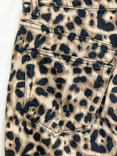 Load image into Gallery viewer, Leopard Print Denim Mini Skirt
