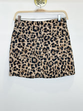 Load image into Gallery viewer, Leopard Print Denim Mini Skirt
